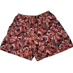 Vintage Patagonia Women’s Baggy Shorts Pockets Floral Coral Size Small